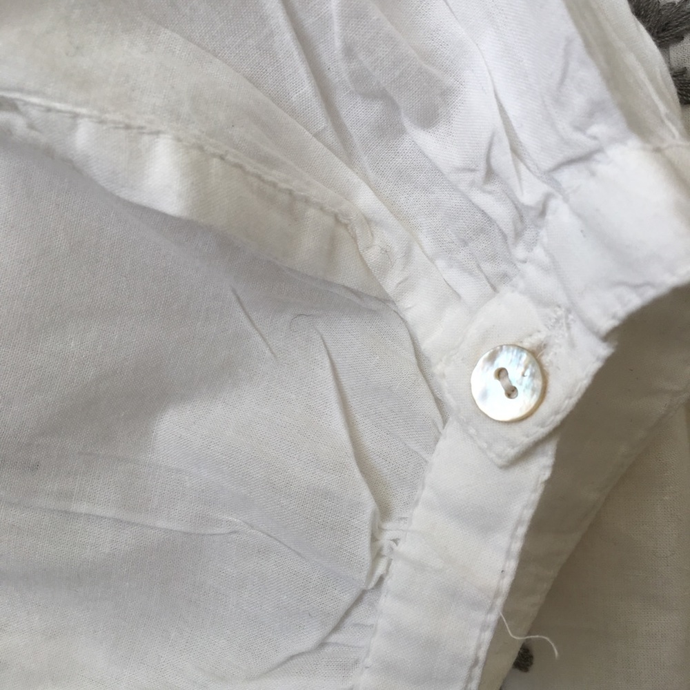 Embroidered Cotton Tunic Top Large Button front - Picture 6 of 8